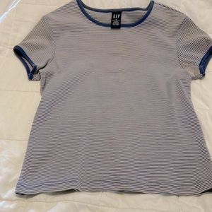 Gap Striped purple tee